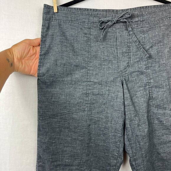 Prana Hemp Blend Wide Leg Pull On Drawstring Pants Womens M Minimalist Boho - Picture 2 of 11